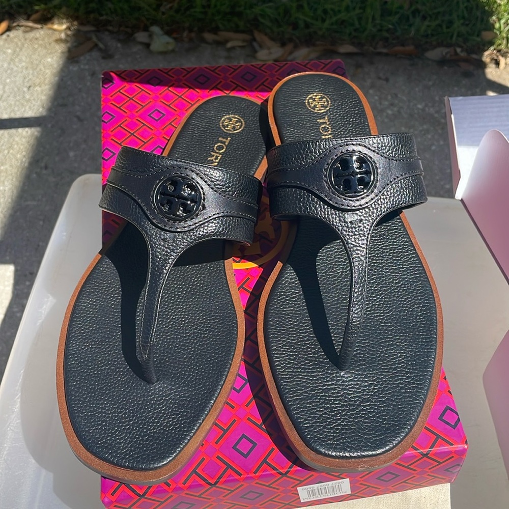 Black Tory Burch Thong Sandals
